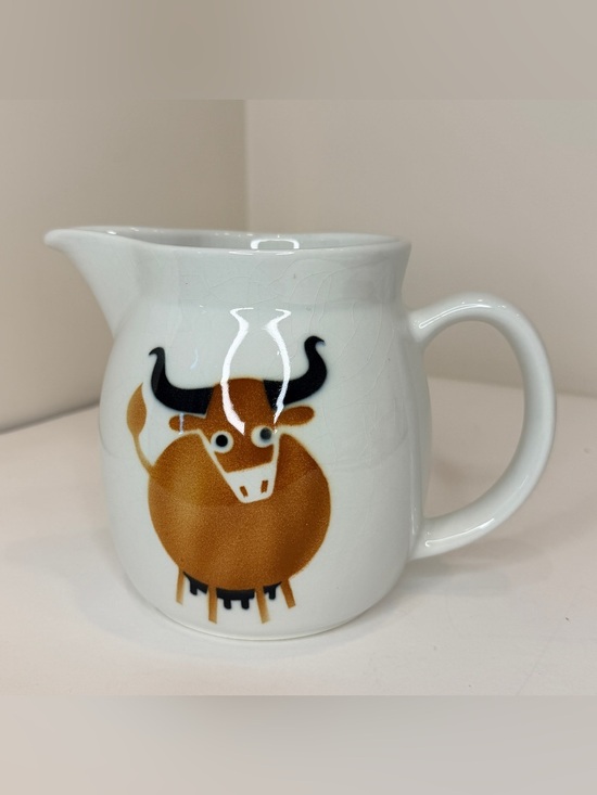 Arabia Other - Vintage Arabia Finland Heluna Brown Cow Bull Pitcher Kaj Franck 32 Oz MCM